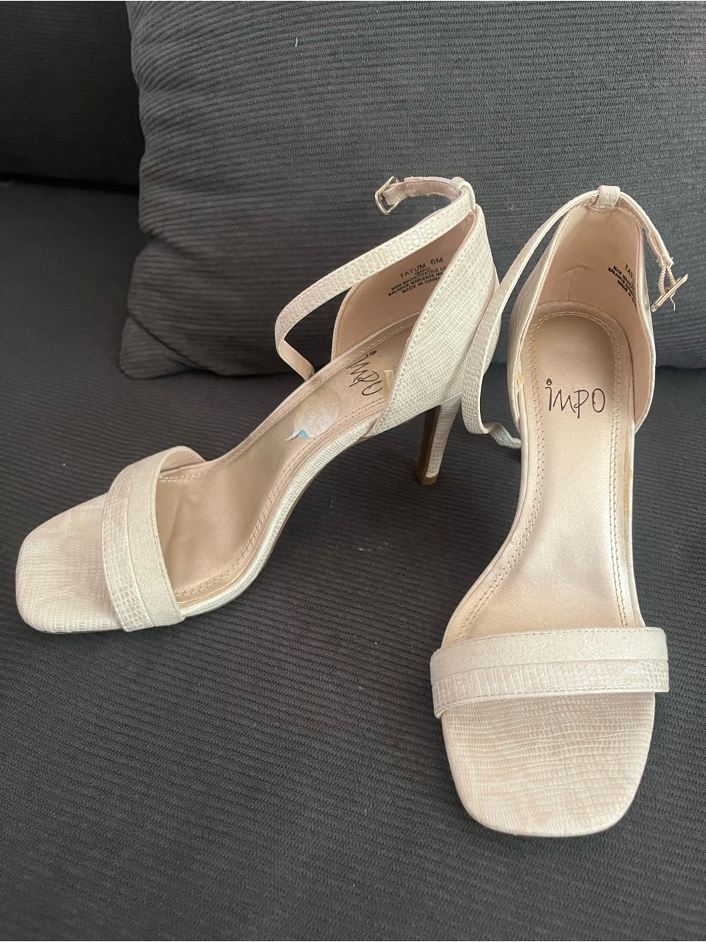 Impo Women's Neutral Beige Ankle-Strap Heeled Sandals